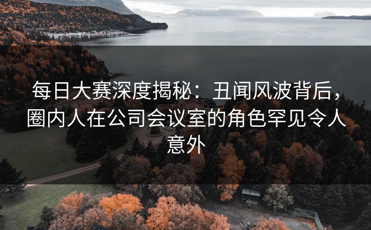 每日大赛深度揭秘：丑闻风波背后，圈内人在公司会议室的角色罕见令人意外