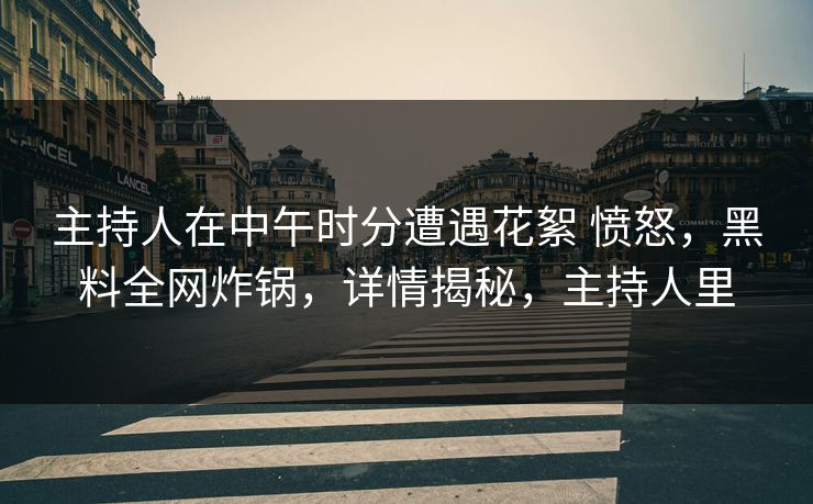 主持人在中午时分遭遇花絮 愤怒，黑料全网炸锅，详情揭秘，主持人里